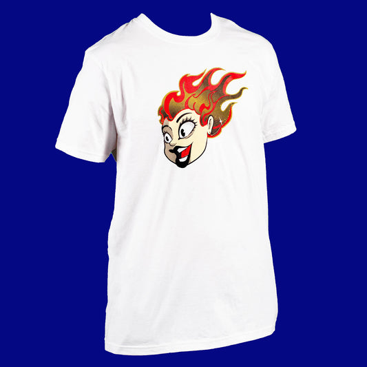 Crispy Flames | Short Sleeve White