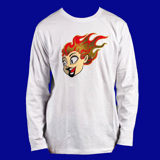 Crispy Flames | Long Sleeve White